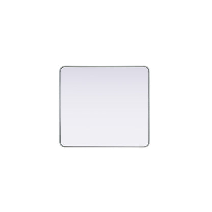 Contour Metal Rectangle Mirror 36x40 in Silver