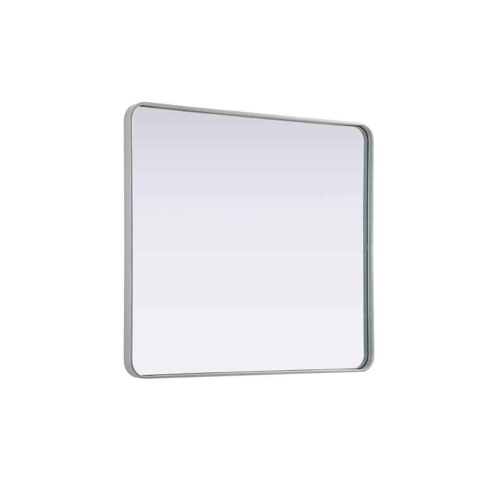 Contour Metal Rectangle Mirror 36x40 in Silver