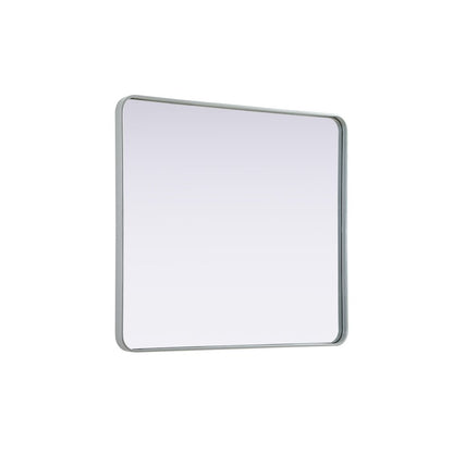Contour Metal Rectangle Mirror 36x40 in Silver