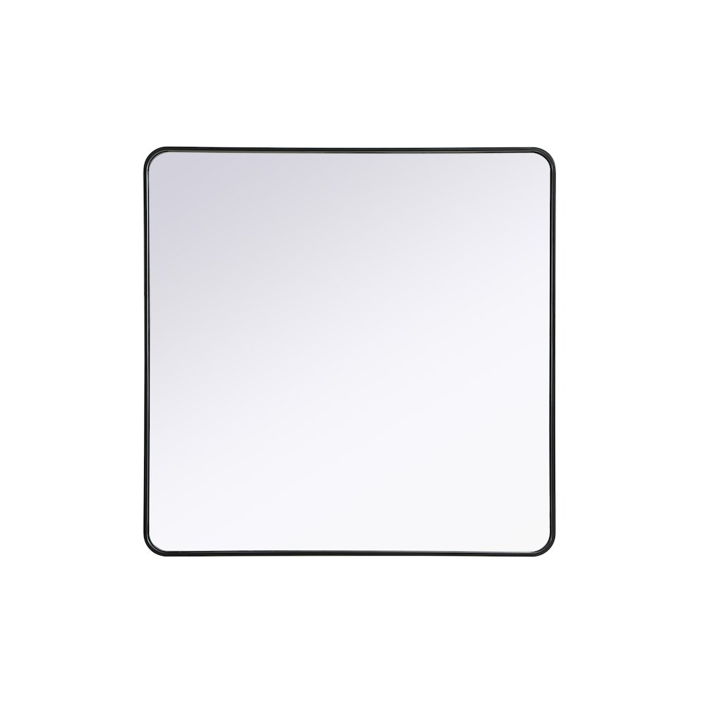 Contour Metal Square Mirror 42x42 in Black