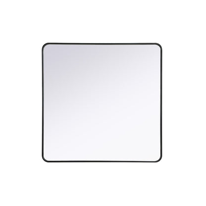 Contour Metal Square Mirror 42x42 in Black