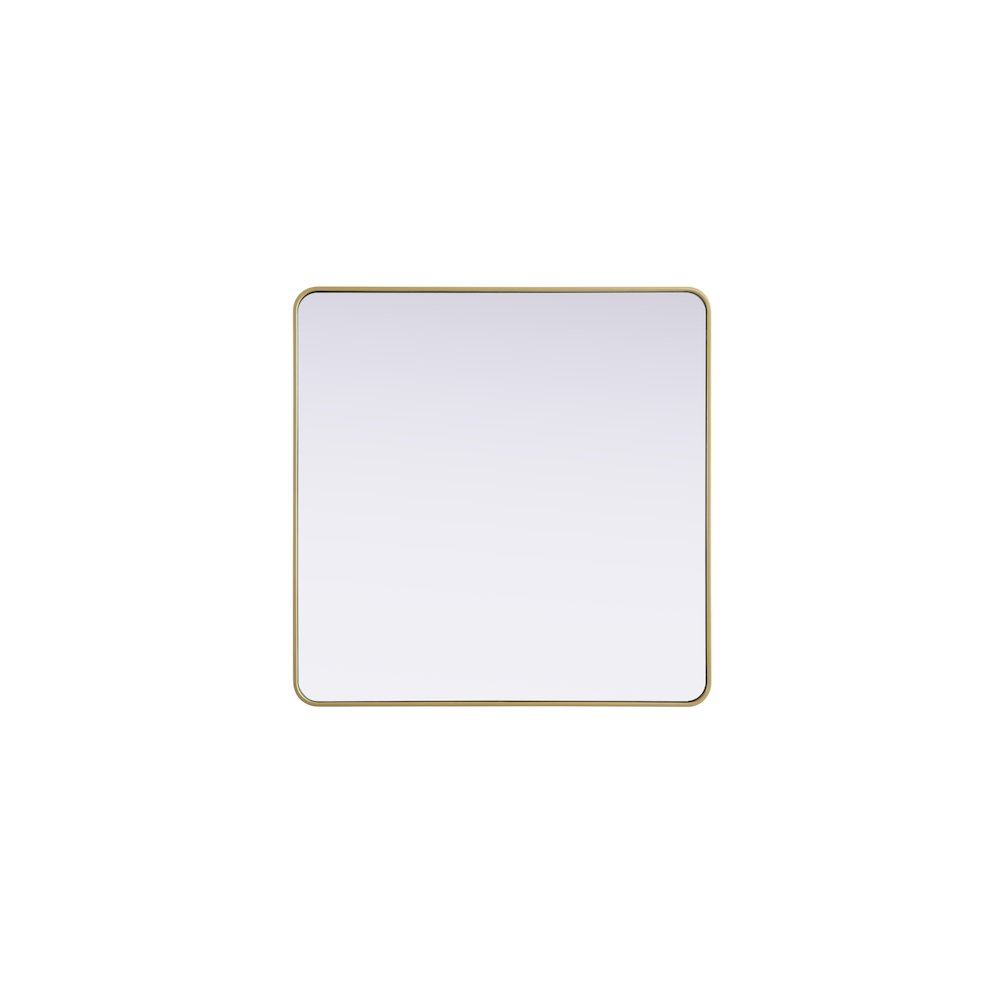 Contour Metal Square Mirror 42x42 in Brass