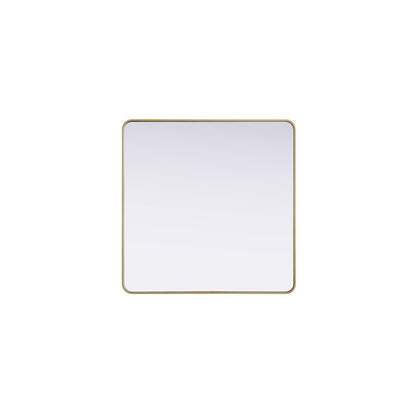 Contour Metal Square Mirror 42x42 in Brass