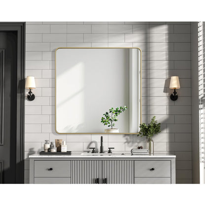 Contour Metal Square Mirror 42x42 in Brass