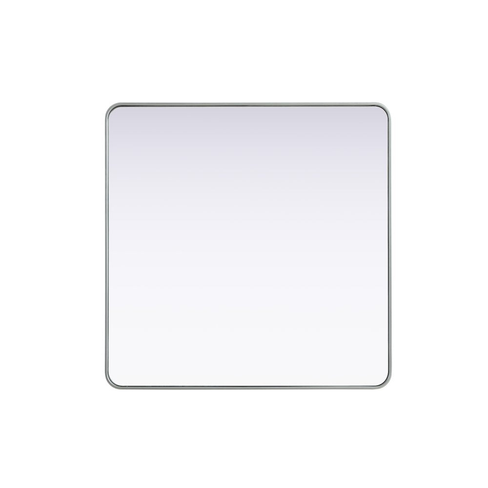 Contour Metal Square Mirror 42x42 in Silver