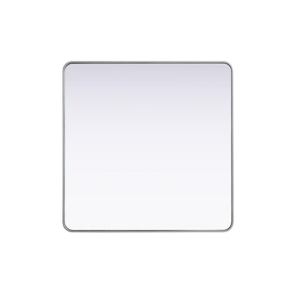 Contour Metal Square Mirror 42x42 in Silver