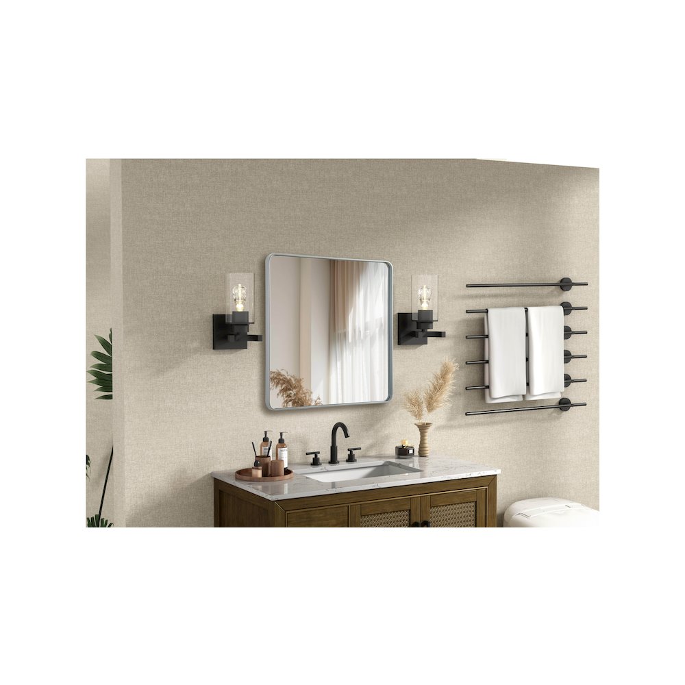 Contour Metal Square Mirror 42x42 in Silver