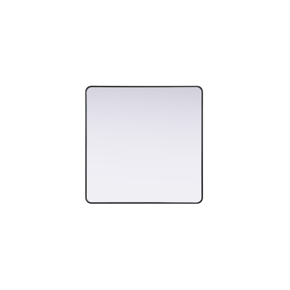 Contour Metal Square Mirror 48x48 in Black