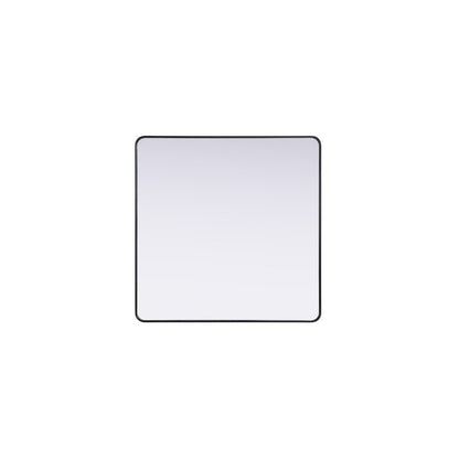 Contour Metal Square Mirror 48x48 in Black