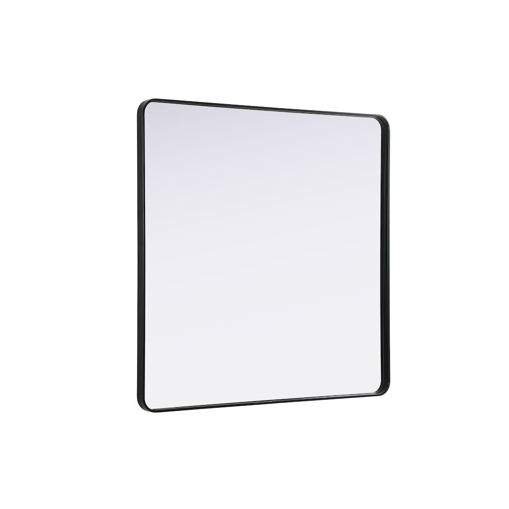 Contour Metal Square Mirror 48x48 in Black