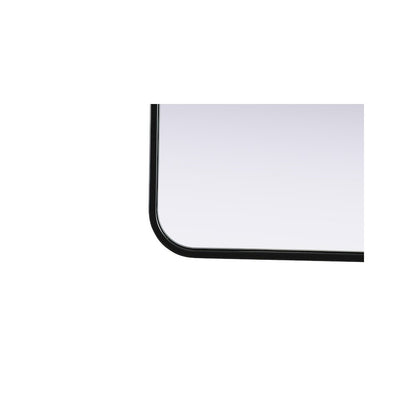 Contour Metal Square Mirror 48x48 in Black