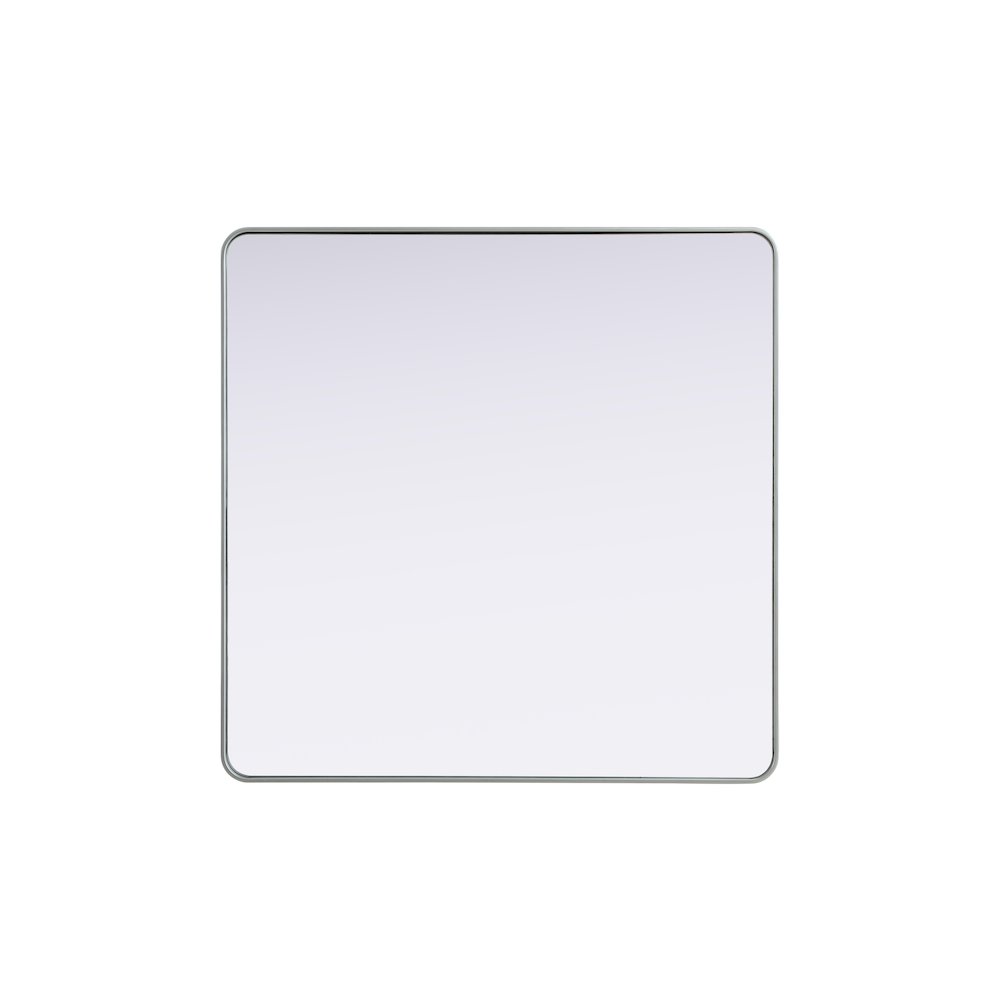 Contour Metal Square Mirror 48x48 in Silver