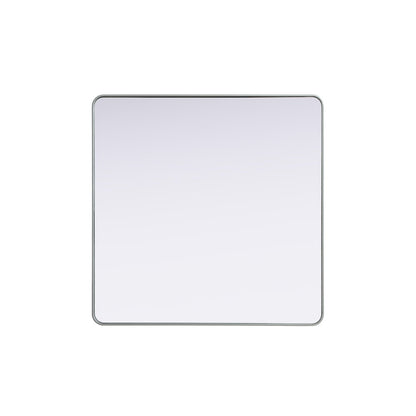 Contour Metal Square Mirror 48x48 in Silver