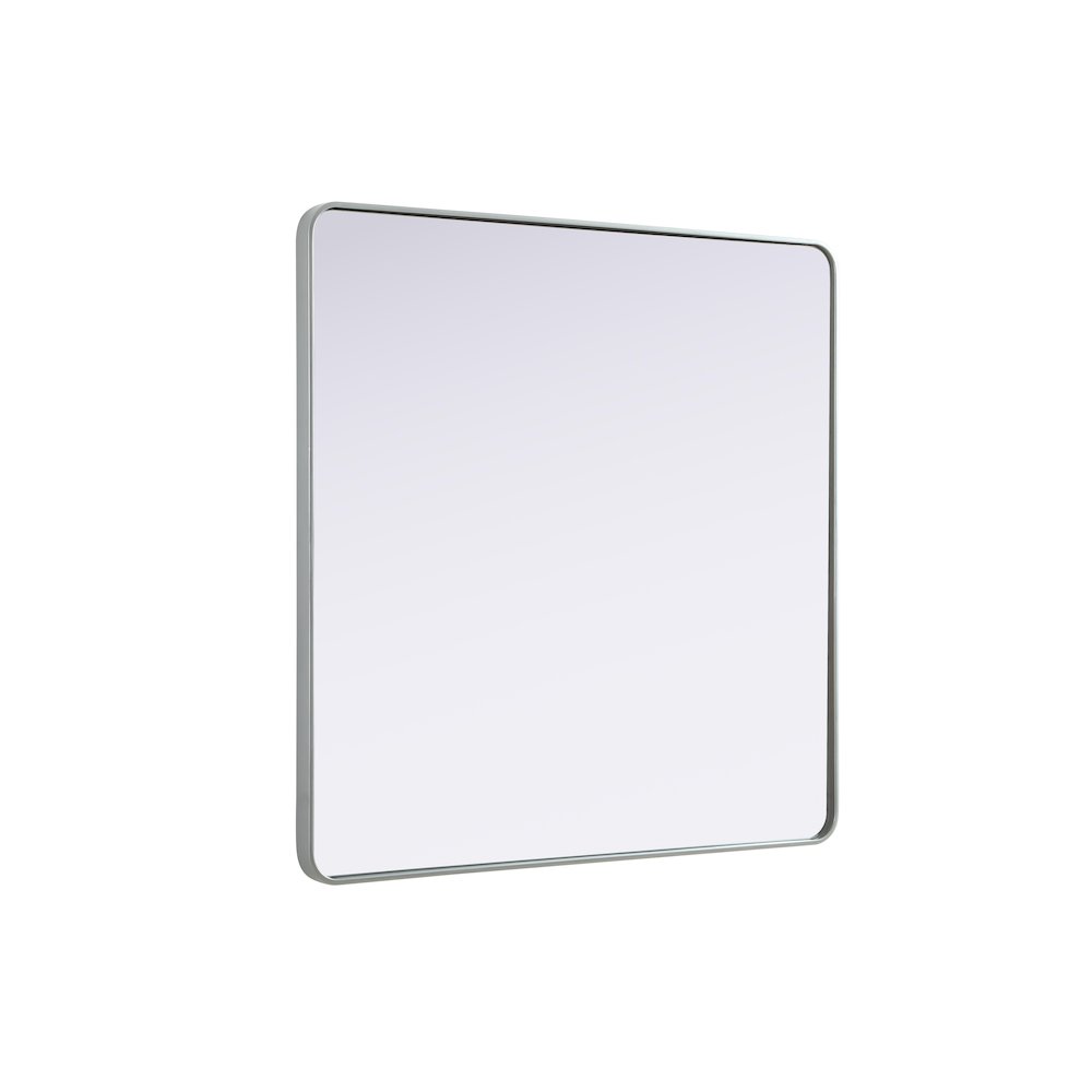 Contour Metal Square Mirror 48x48 in Silver