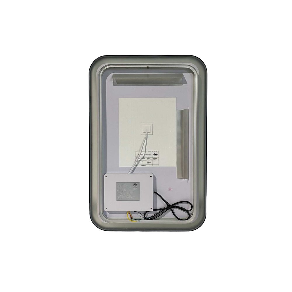 30 Inch Rectangle LED Front and Backlit Wall Mirror in Black
