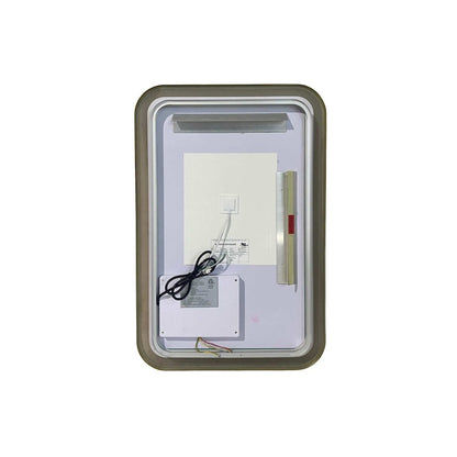 30 Inch Rectangle LED Front and Backlit Wall Mirror in Satin Gold