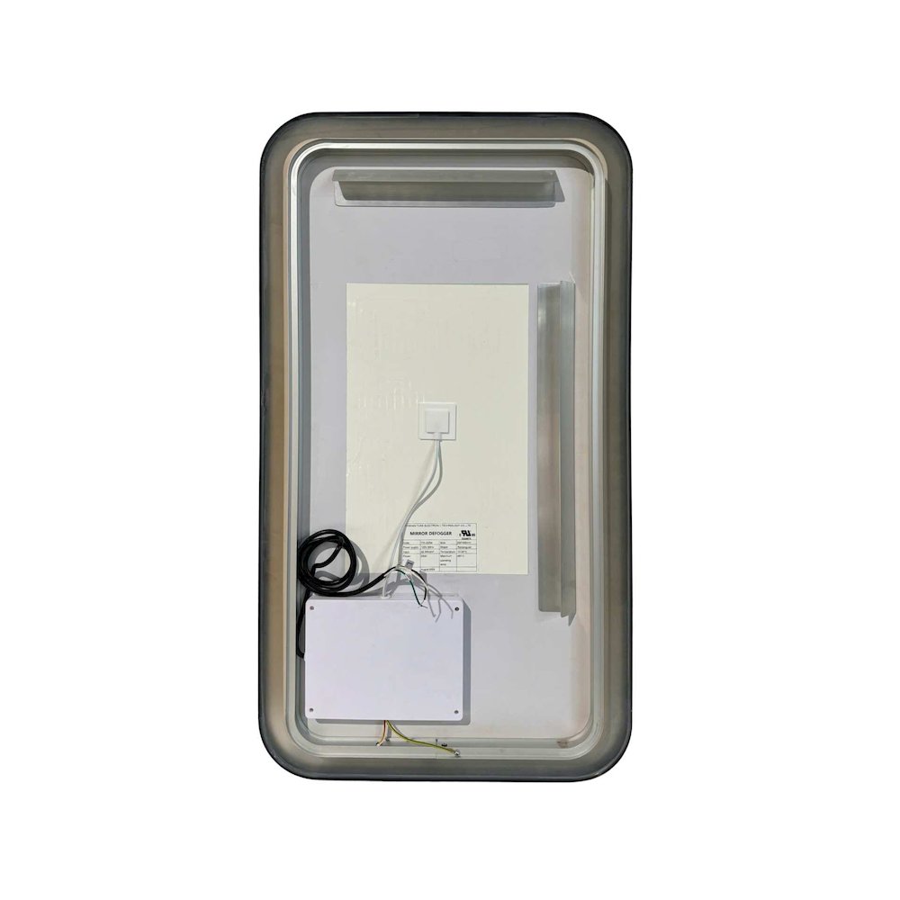 36 Inch Rectangle LED Front and Backlit Wall Mirror in Black