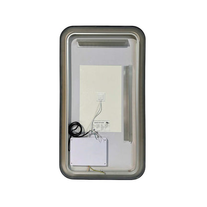 36 Inch Rectangle LED Front and Backlit Wall Mirror in Black