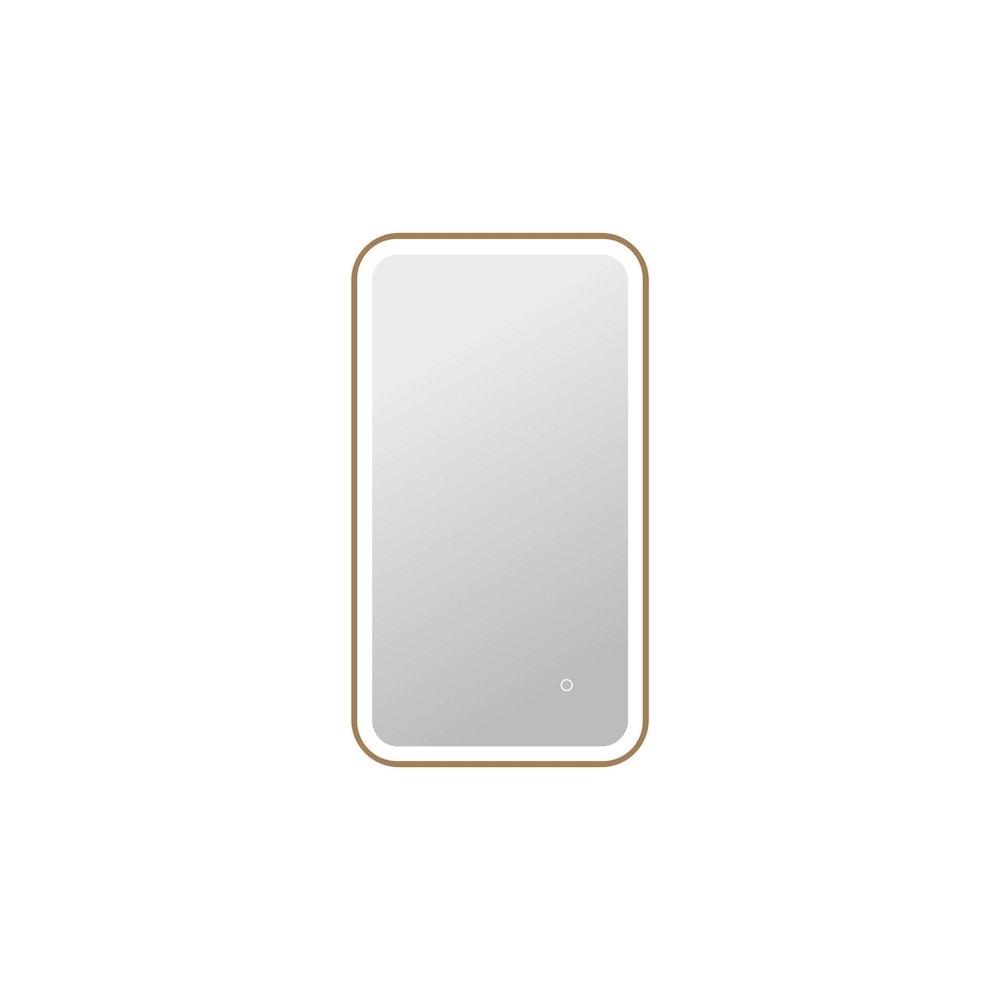 36 Inch Rectangle LED Front and Backlit Wall Mirror in Satin Gold