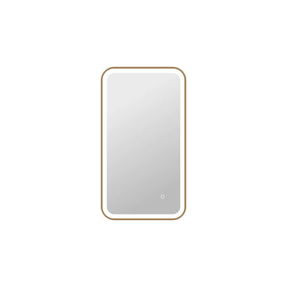 36 Inch Rectangle LED Front and Backlit Wall Mirror in Satin Gold