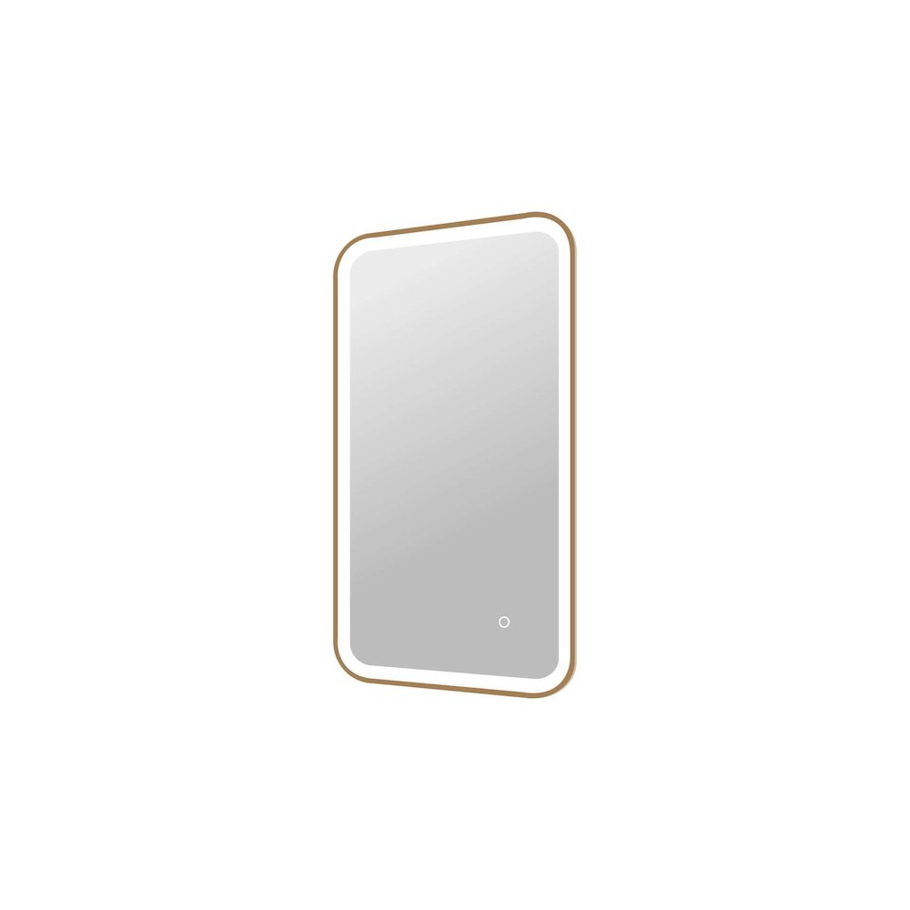 36 Inch Rectangle LED Front and Backlit Wall Mirror in Satin Gold