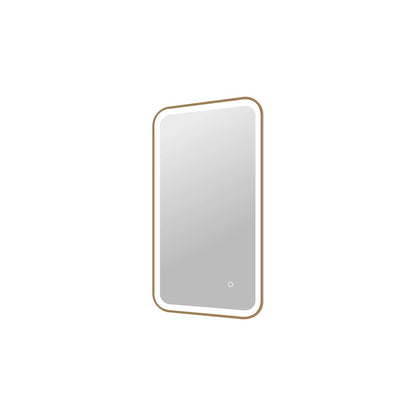 36 Inch Rectangle LED Front and Backlit Wall Mirror in Satin Gold