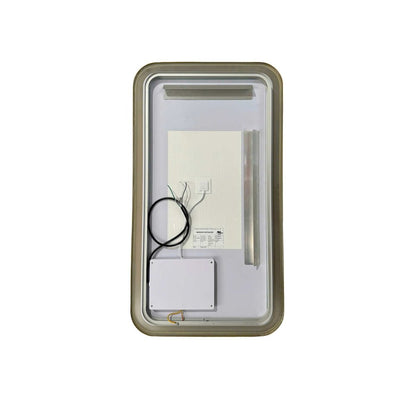 36 Inch Rectangle LED Front and Backlit Wall Mirror in Satin Gold