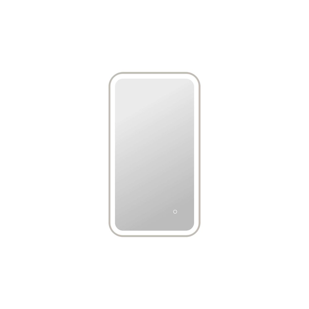36 Inch Rectangle LED Front and Backlit Wall Mirror in Silver