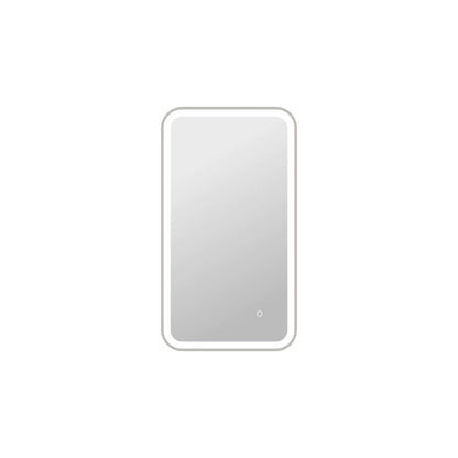 36 Inch Rectangle LED Front and Backlit Wall Mirror in Silver