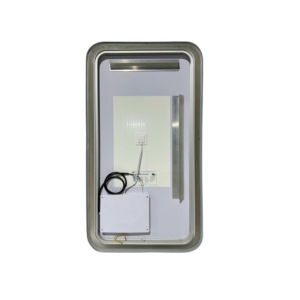 36 Inch Rectangle LED Front and Backlit Wall Mirror in Silver