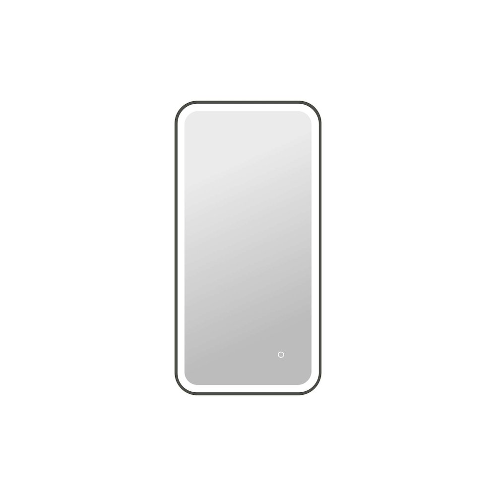 40 Inch Rectangle LED Front and Backlit Wall Mirror in Black