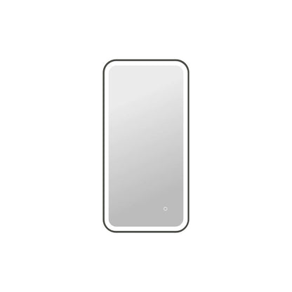 40 Inch Rectangle LED Front and Backlit Wall Mirror in Black