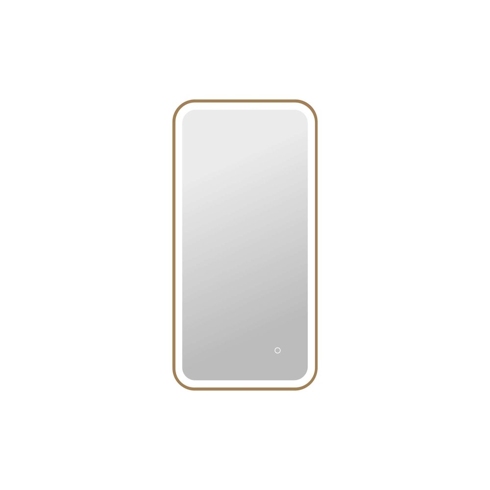 40 Inch Rectangle LED Front and Backlit Wall Mirror in Satin Gold