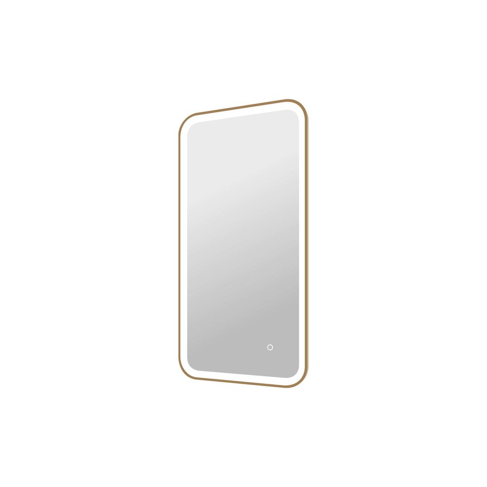 40 Inch Rectangle LED Front and Backlit Wall Mirror in Satin Gold