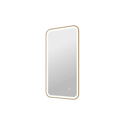 40 Inch Rectangle LED Front and Backlit Wall Mirror in Satin Gold