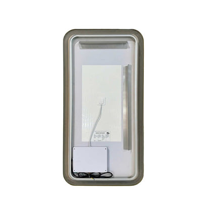 40 Inch Rectangle LED Front and Backlit Wall Mirror in Satin Gold