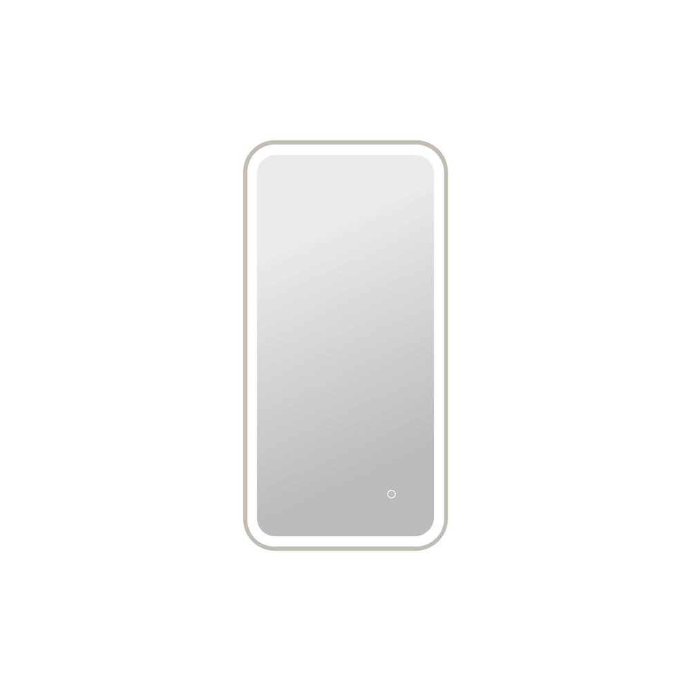 40 Inch Rectangle LED Front and Backlit Wall Mirror in Silver