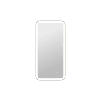 40 Inch Rectangle LED Front and Backlit Wall Mirror in Silver