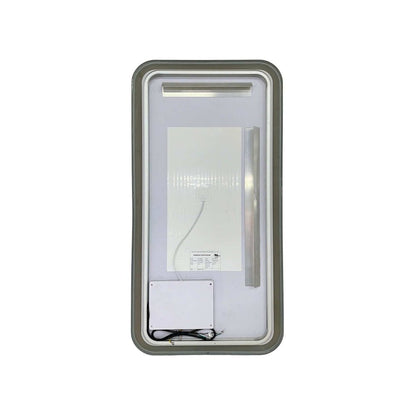 40 Inch Rectangle LED Front and Backlit Wall Mirror in Silver