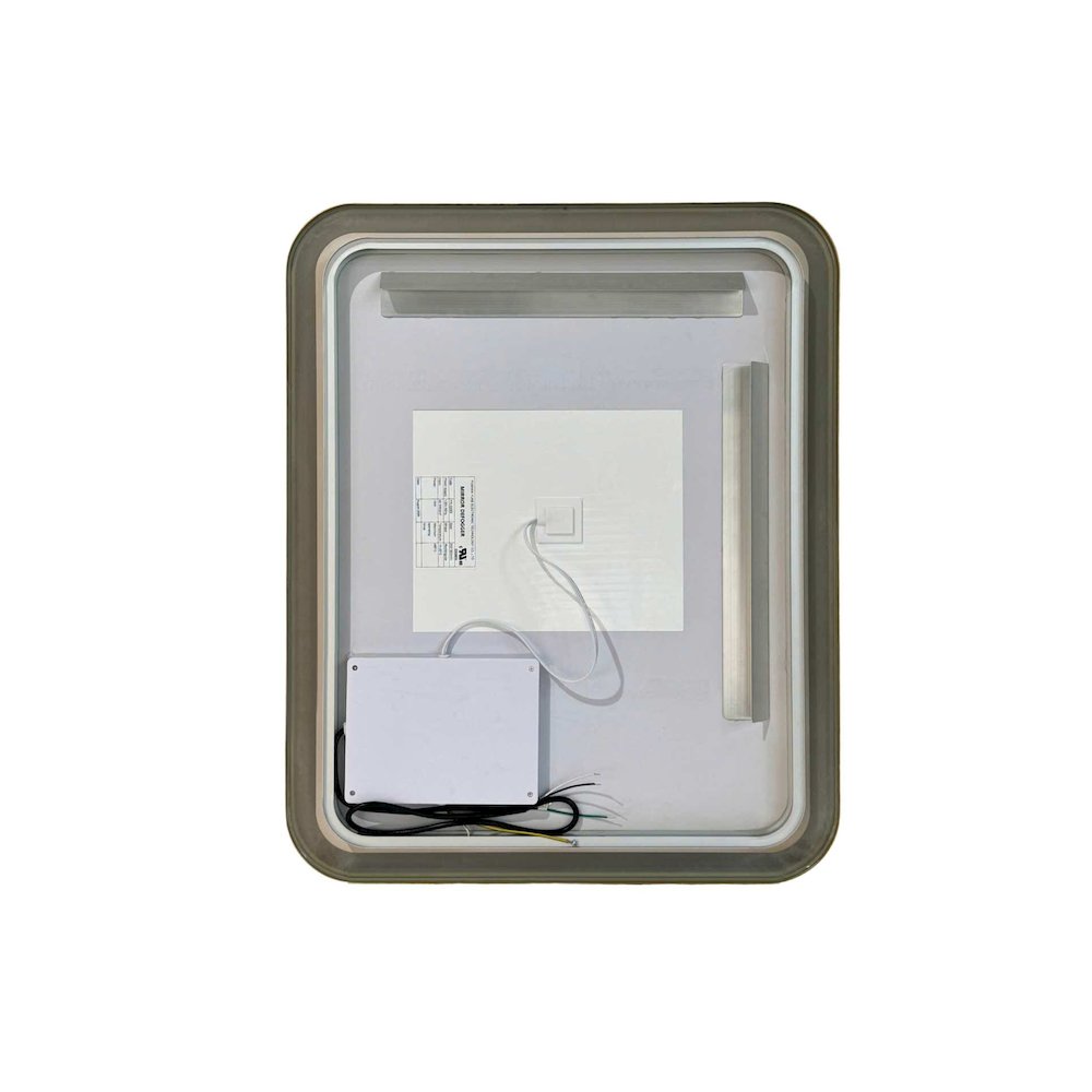 30 Inch Rectangle LED Front and Backlit Wall Mirror in Satin Gold