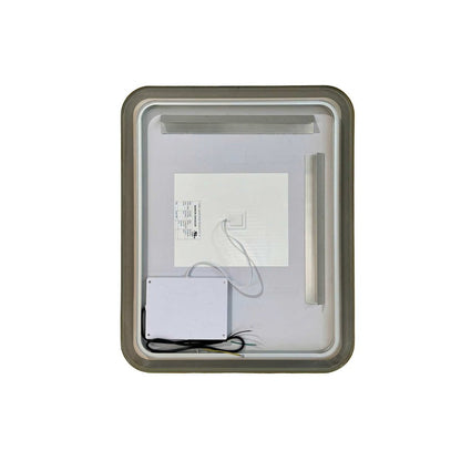 30 Inch Rectangle LED Front and Backlit Wall Mirror in Satin Gold