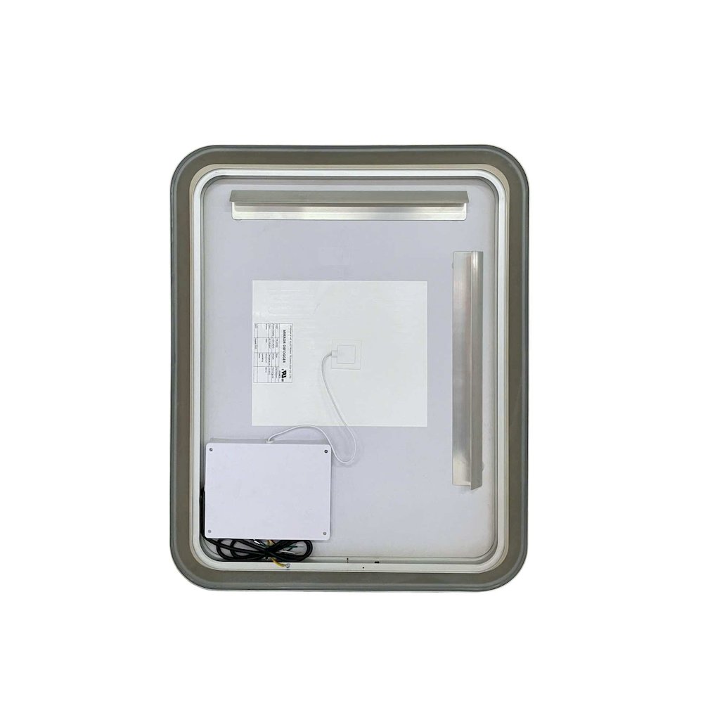 30 Inch Rectangle LED Front and Backlit Wall Mirror in Silver