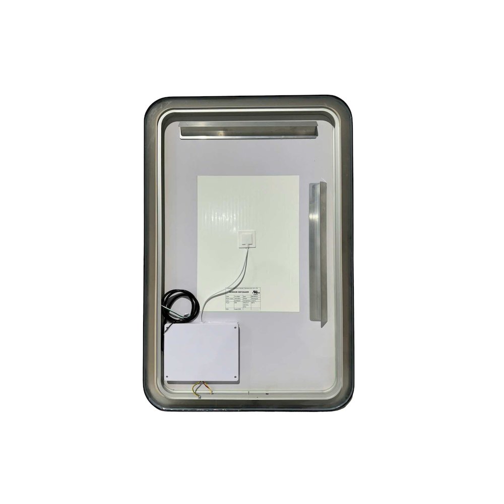 36 Inch Rectangle LED Front and Backlit Wall Mirror in Black