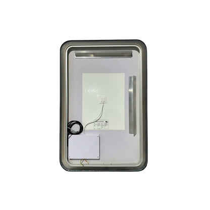 36 Inch Rectangle LED Front and Backlit Wall Mirror in Black