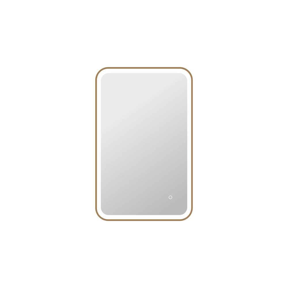 36 Inch Rectangle LED Front and Backlit Wall Mirror in Satin Gold
