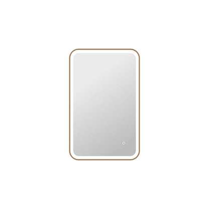 36 Inch Rectangle LED Front and Backlit Wall Mirror in Satin Gold