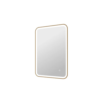 36 Inch Rectangle LED Front and Backlit Wall Mirror in Satin Gold