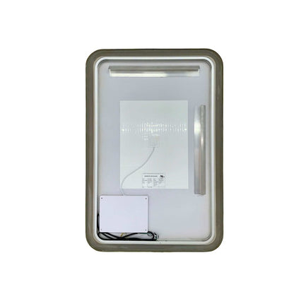 36 Inch Rectangle LED Front and Backlit Wall Mirror in Satin Gold