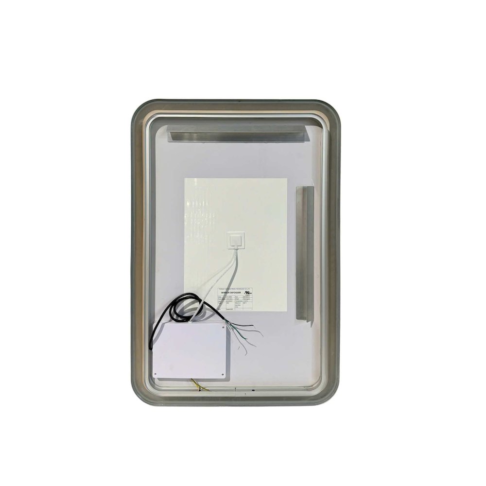 36 Inch Rectangle LED Front and Backlit Wall Mirror in Silver