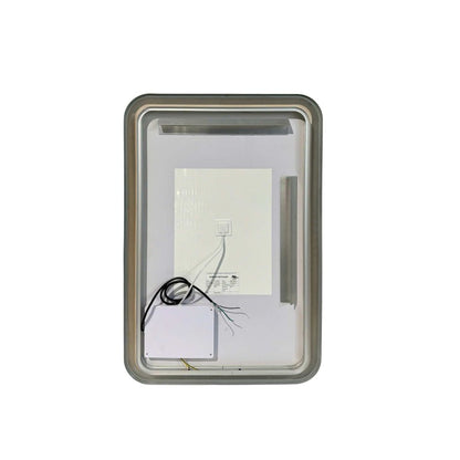 36 Inch Rectangle LED Front and Backlit Wall Mirror in Silver